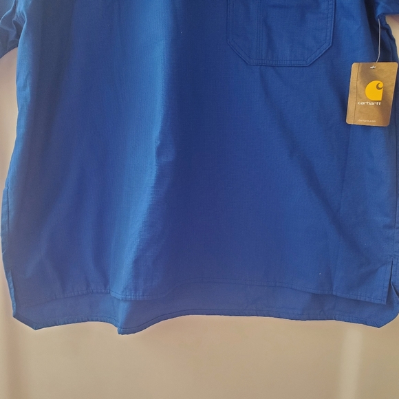 Carhartt size XL NWT Men's bright blue v-neck, S/sl 1 pocket scrubs - Picture 8 of 8